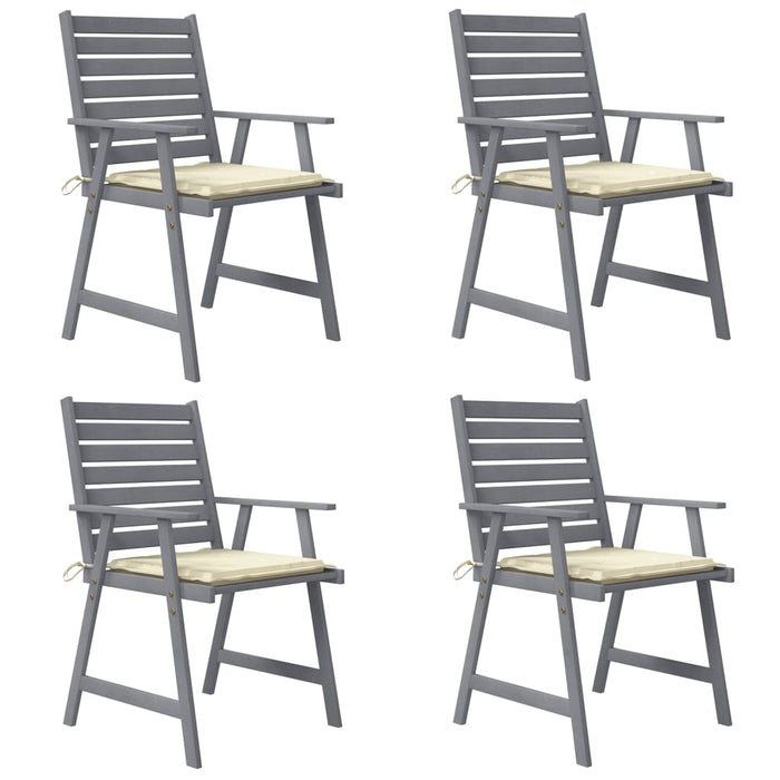 Garten-Essstühle mit Kissen 4 Stk. Massivholz Akazie