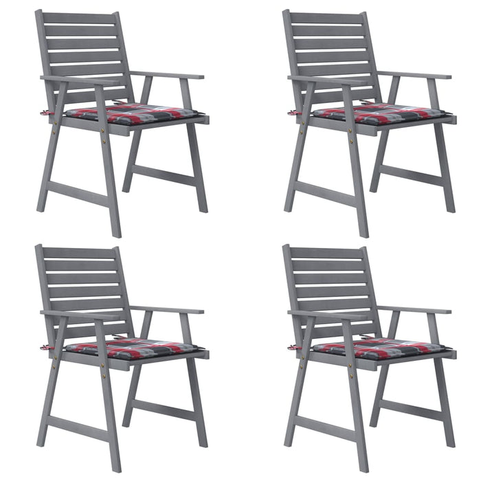 Garten-Essstühle mit Kissen 4 Stk. Massivholz Akazie