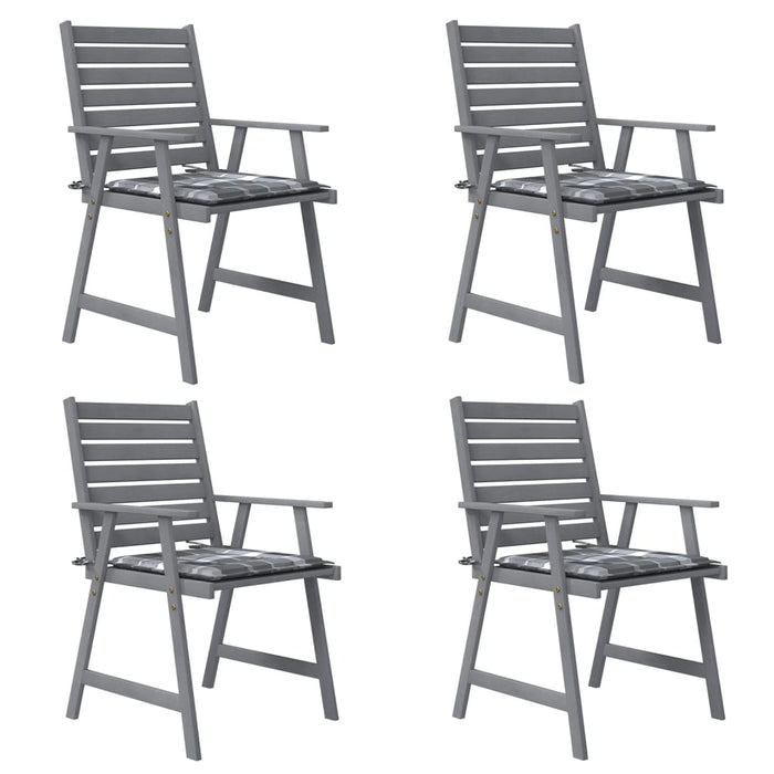 Garten-Essstühle mit Kissen 4 Stk. Massivholz Akazie