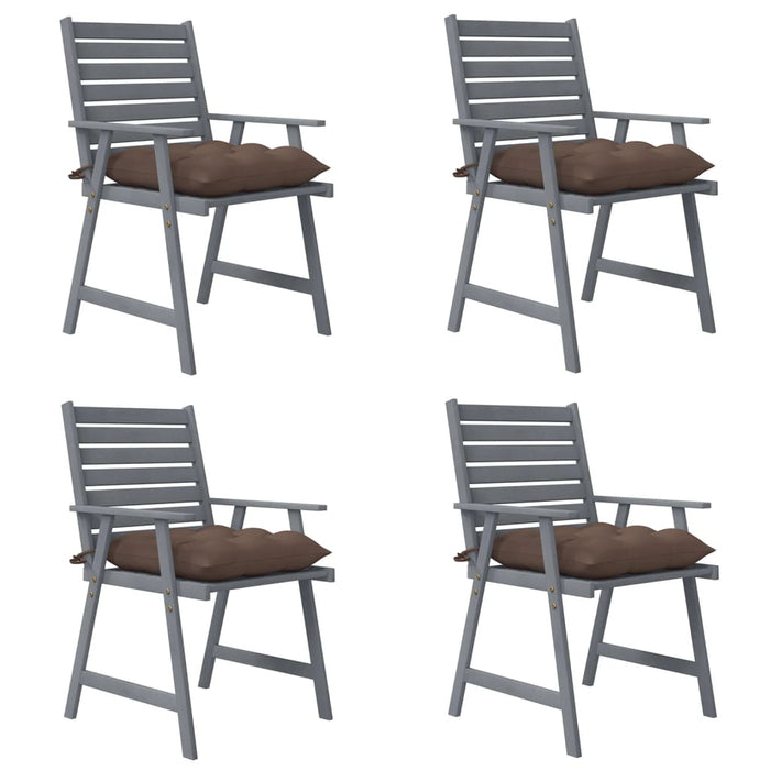 Garten-Essstühle mit Kissen 4 Stk. Massivholz Akazie
