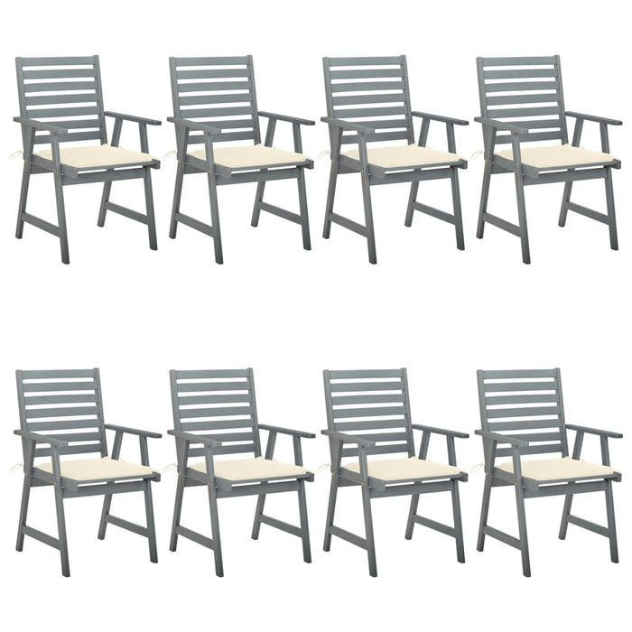 Garten-Essstühle mit Kissen 8 Stk. Massivholz Akazie