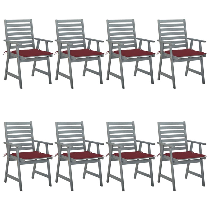 Garten-Essstühle mit Kissen 8 Stk. Massivholz Akazie