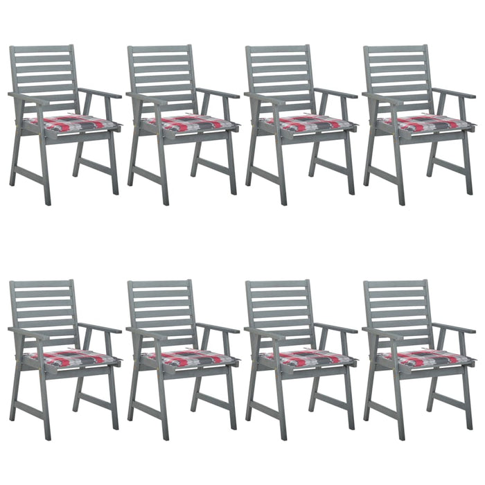 Garten-Essstühle mit Kissen 8 Stk. Massivholz Akazie