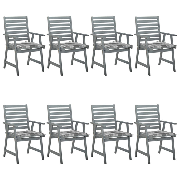 Garten-Essstühle mit Kissen 8 Stk. Massivholz Akazie