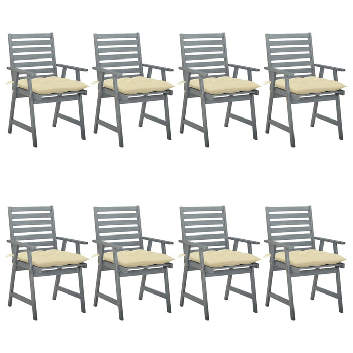 Garten-Essstühle mit Kissen 8 Stk. Massivholz Akazie