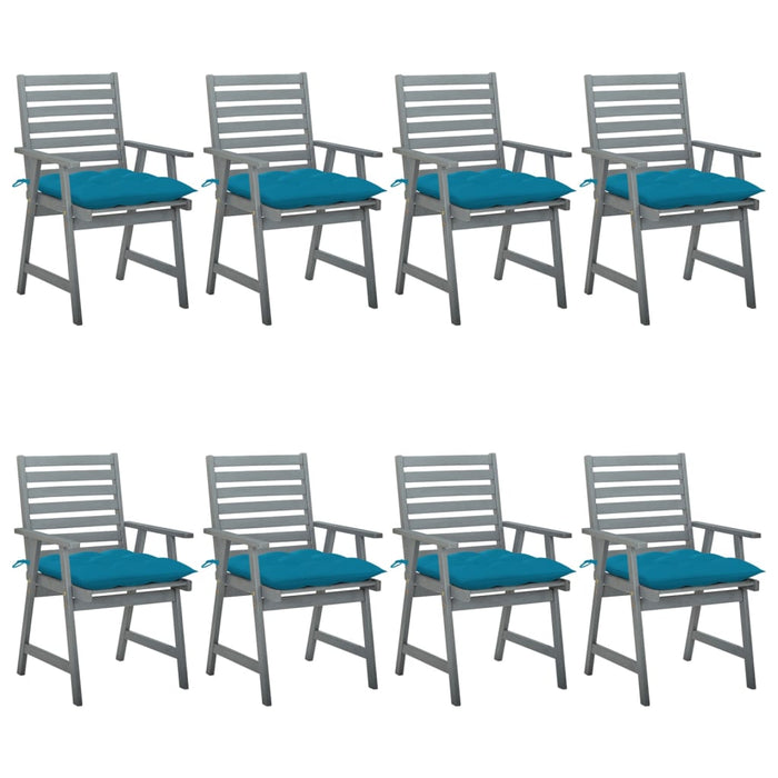 Garten-Essstühle mit Kissen 8 Stk. Massivholz Akazie