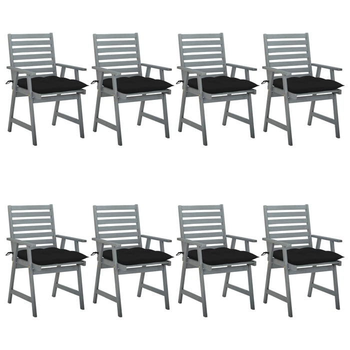 Garten-Essstühle mit Kissen 8 Stk. Massivholz Akazie