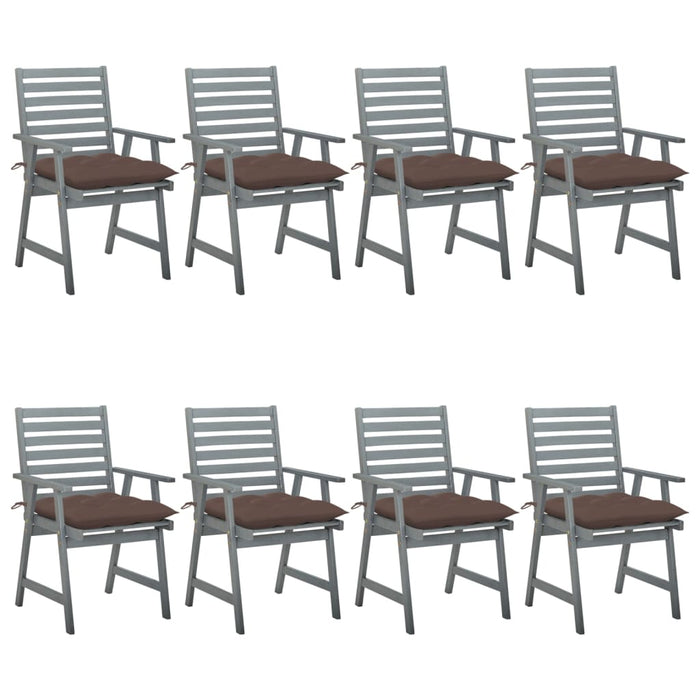 Garten-Essstühle mit Kissen 8 Stk. Massivholz Akazie
