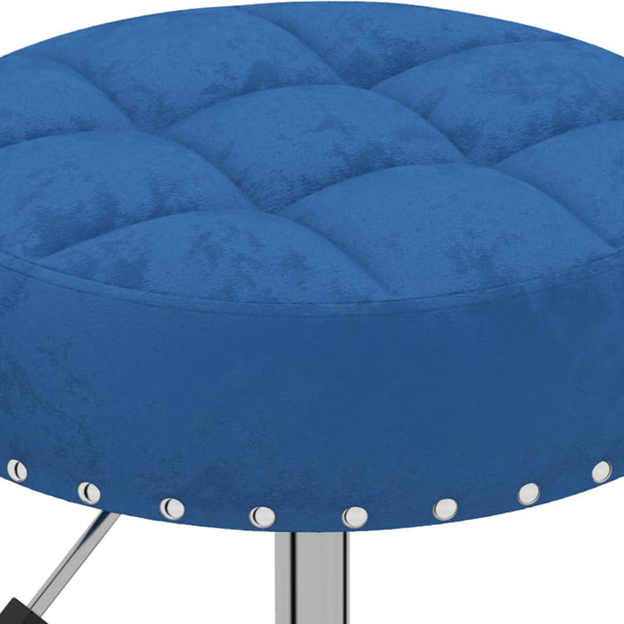 Essstühle 2 Stk. Drehbar Blau Samt