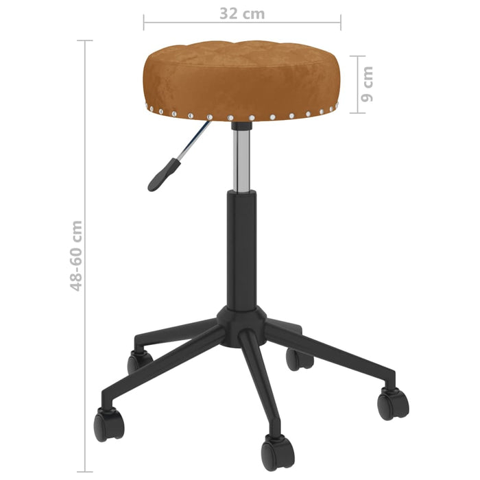 Essstühle 2 Stk. Drehbar Braun Samt