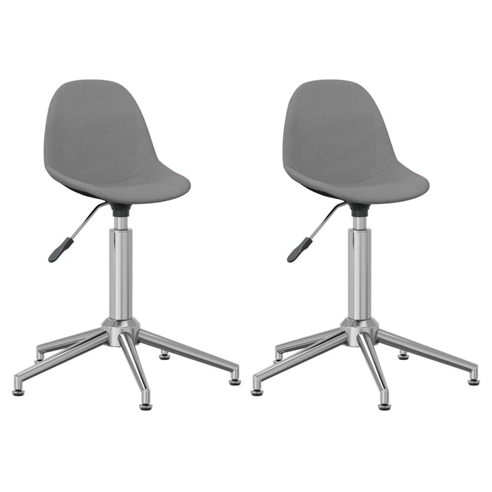 Dining room chairs 2 pcs. Swivel light gray fabric