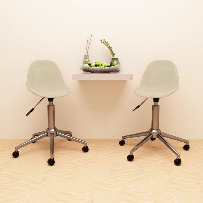 Esszimmerstühle 2 Stk. Drehbar Creme Stoff