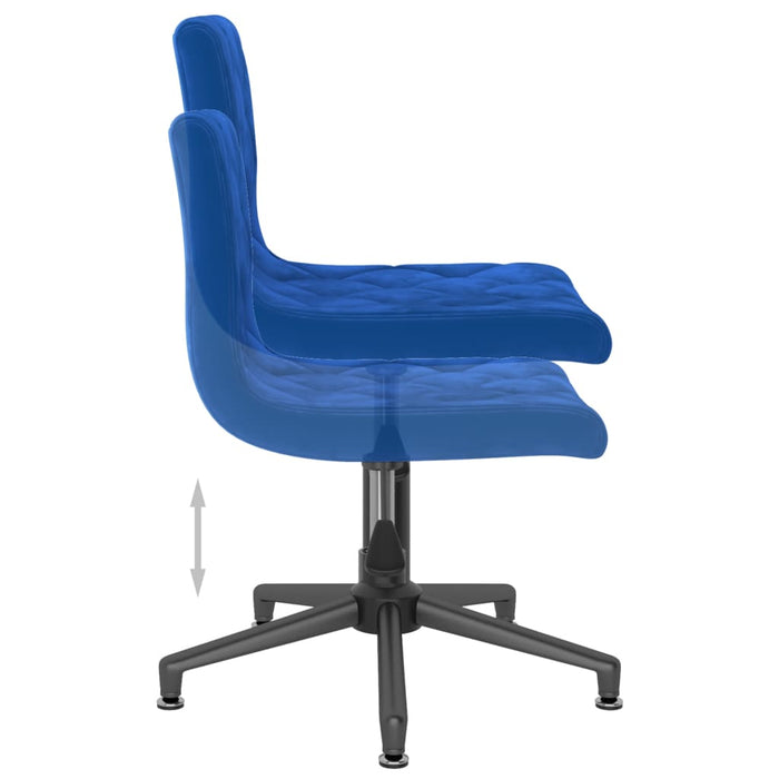 Esszimmerstühle 2 Stk. Drehbar Blau Samt