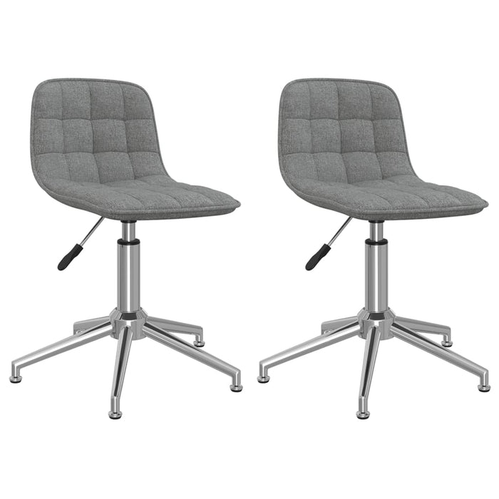 Dining room chairs 2 pcs. Swivel light gray fabric
