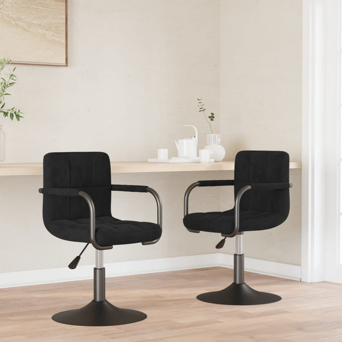 Dining room chairs 2 pieces. Swivel black velvet