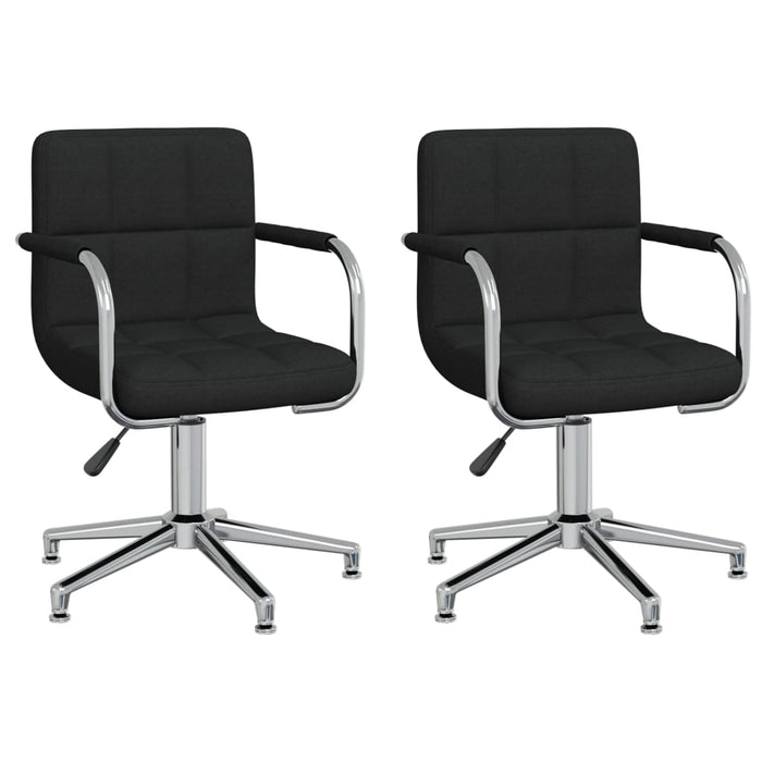Drehbare Esszimmerstühle 2 Stk. Schwarz Stoff