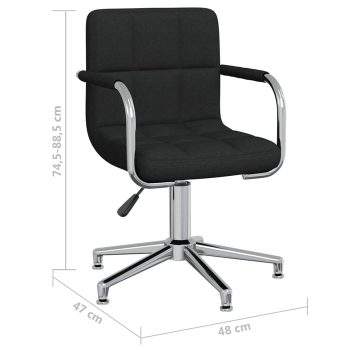 Drehbare Esszimmerstühle 2 Stk. Schwarz Stoff