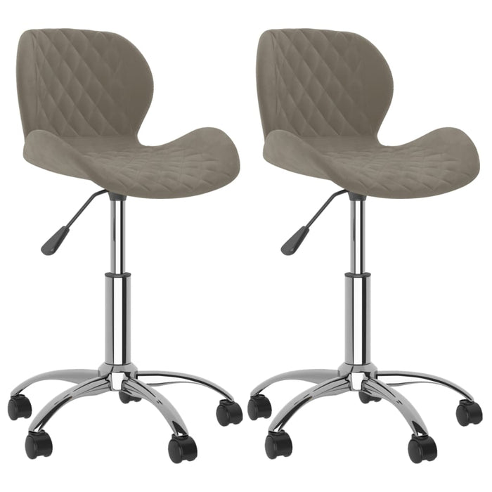 Dining room chairs 2 pcs. Swivel light gray velvet