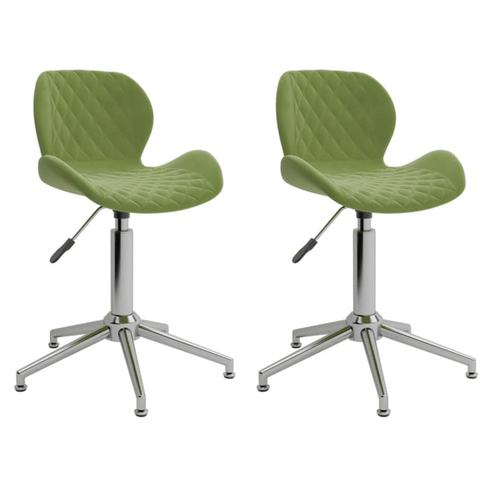 Dining room chairs 2 pcs. Swivel light green velvet