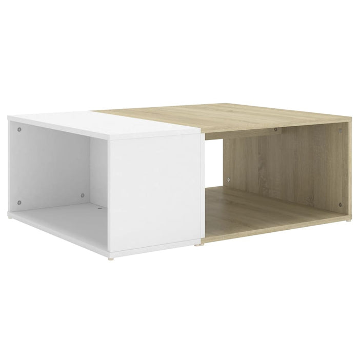Couchtisch Weiß Sonoma-Eiche 90x67x33 cm Holzwerkstoff
