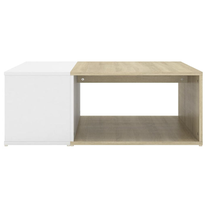 Couchtisch Weiß Sonoma-Eiche 90x67x33 cm Holzwerkstoff