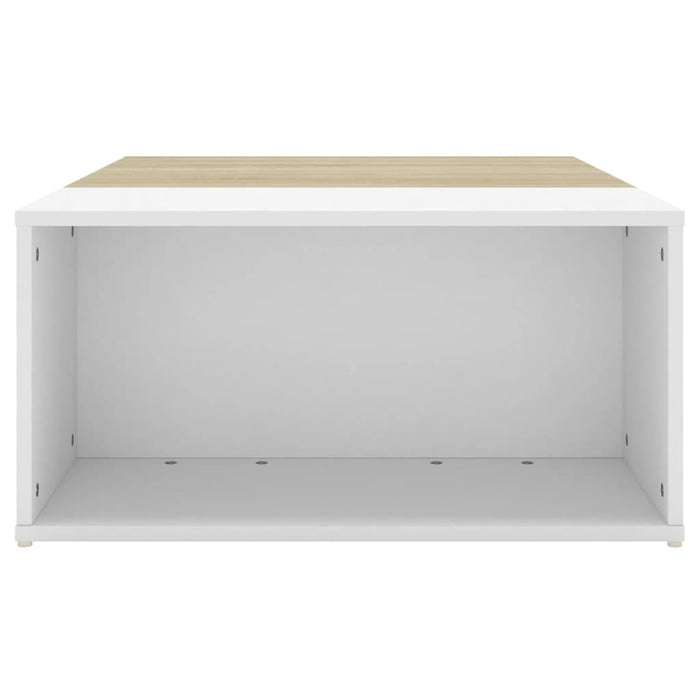 Couchtisch Weiß Sonoma-Eiche 90x67x33 cm Holzwerkstoff