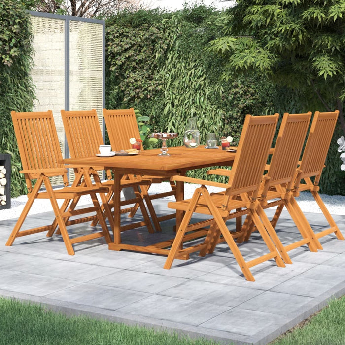 7 pcs. Garden dining group made of solid acacia wood