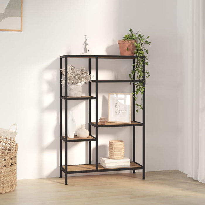 Bookcase 80x30x120 cm steel and wood material