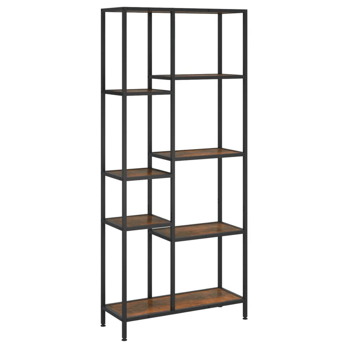 Bookcase 80x30x180 cm steel and wood material