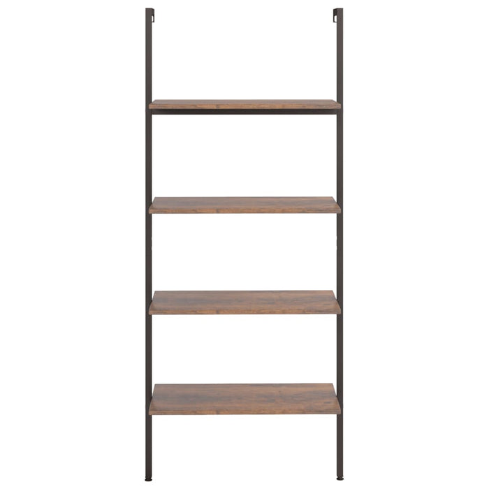 Leaning shelf with 4 shelves dark brown and black 64x35x152.5cm