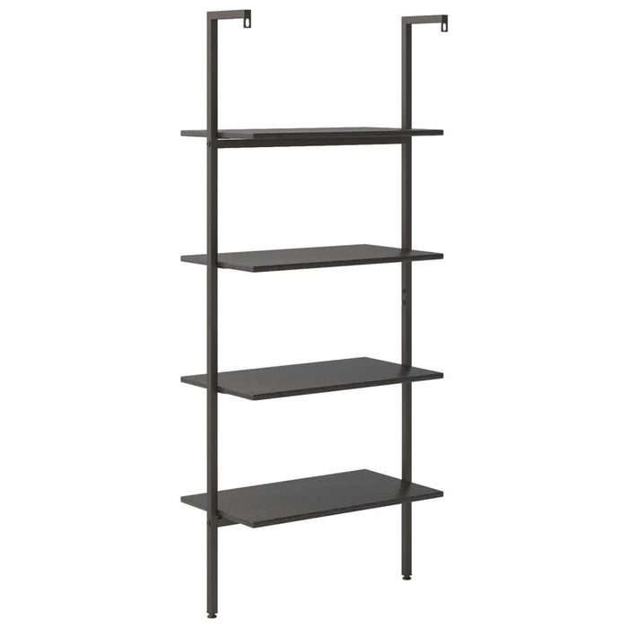 Leaning shelf with 4 shelves black 64x35x152.5 cm