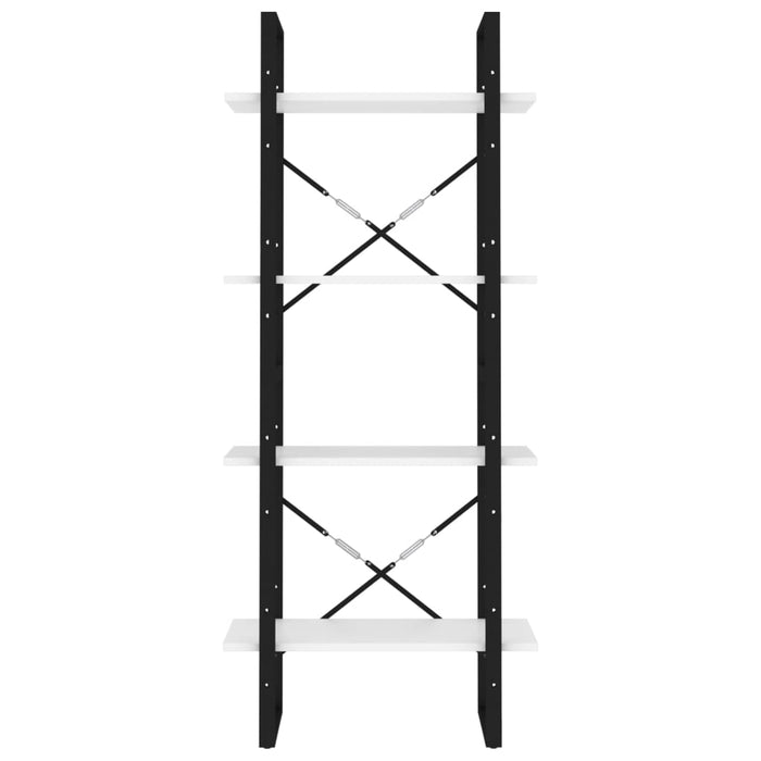 Bücherregal 4 Fächer Weiß 60x30x140 cm Holzwerkstoff