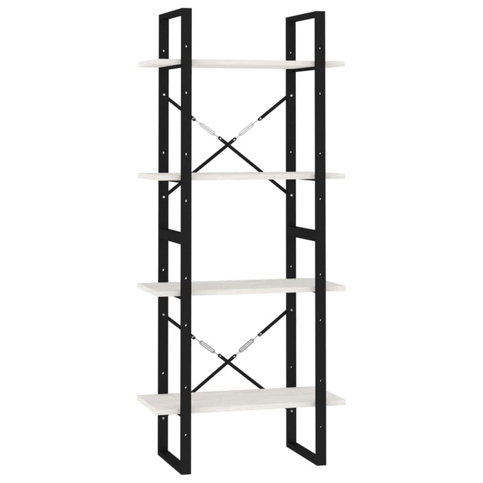 Bücherregal 4 Fächer Weiß 60x30x140 cm Kiefer Massivholz