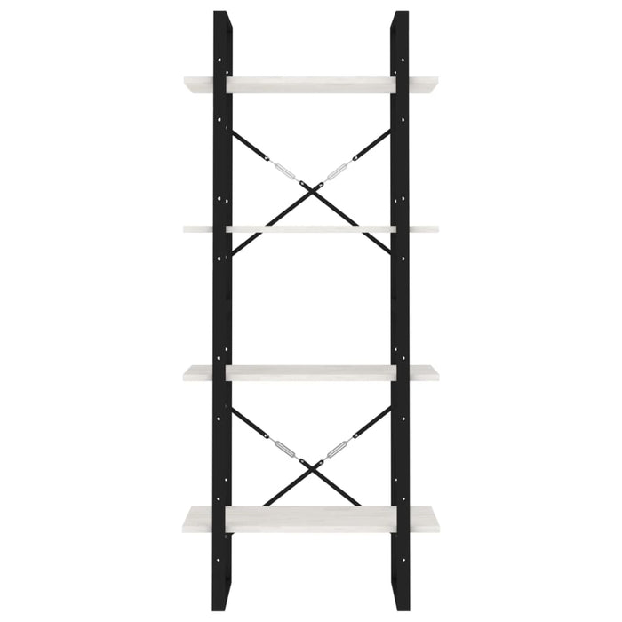 Bücherregal 4 Fächer Weiß 60x30x140 cm Kiefer Massivholz