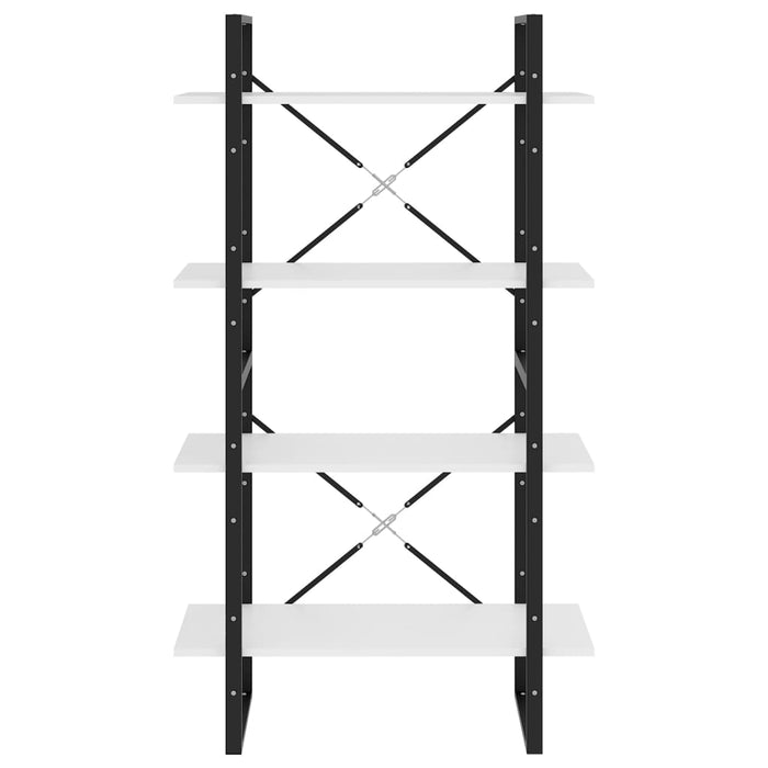 Bücherregal 4 Fächer Weiß 80x30x140 cm Holzwerkstoff