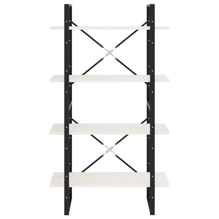 Bücherregal 4 Fächer Weiß 80x30x140 cm Kiefer Massivholz