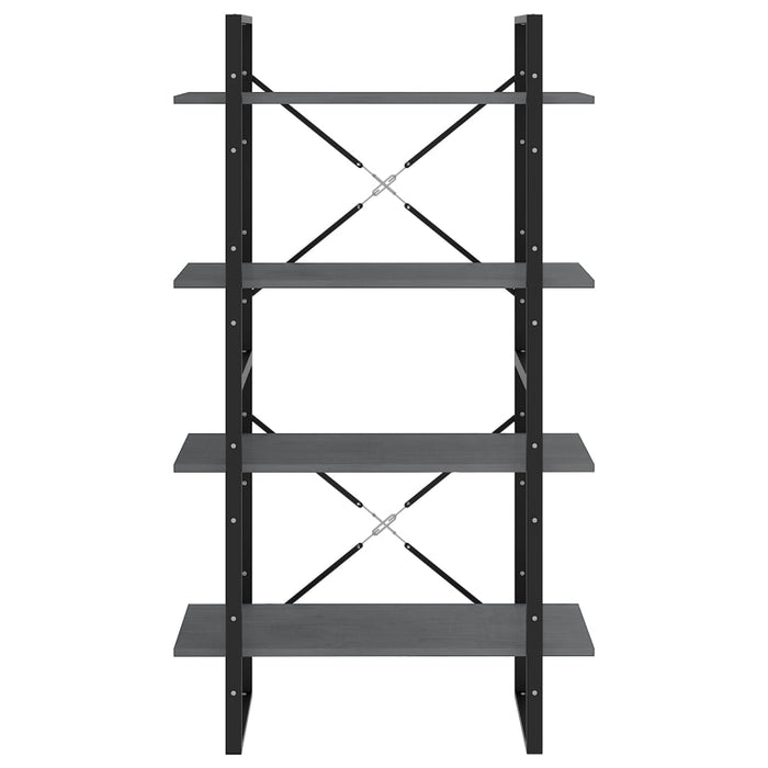 Bücherregal 4 Fächer Grau 80x30x140 cm Kiefer Massivholz