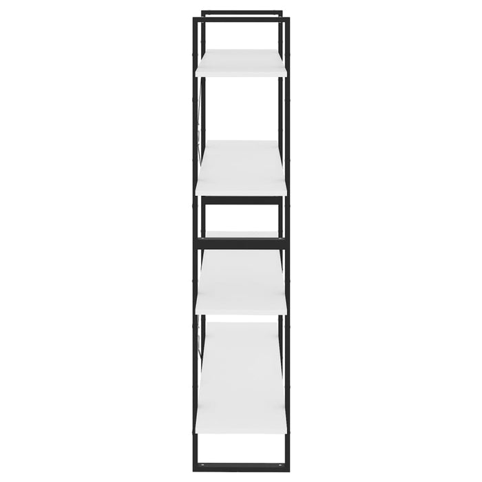 Bücherregal 4 Fächer Weiß 100x30x140 cm Holzwerkstoff