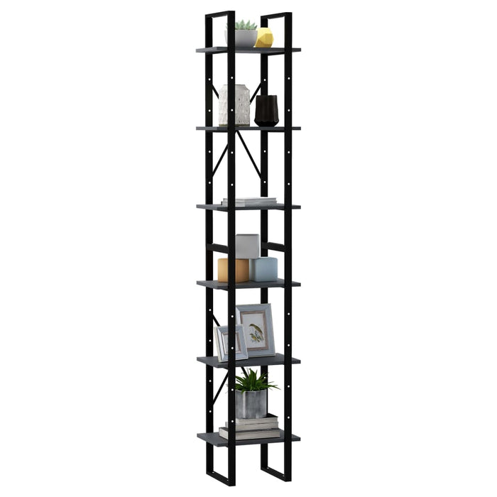 Hochschrank Grau 40x30x210 cm Massivholz Kiefer