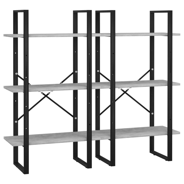 Storage shelf concrete gray 60x30x210 cm made of wood