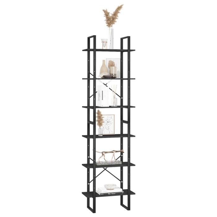 Lagerregal Schwarz 60x30x210 cm Massivholz Kiefer