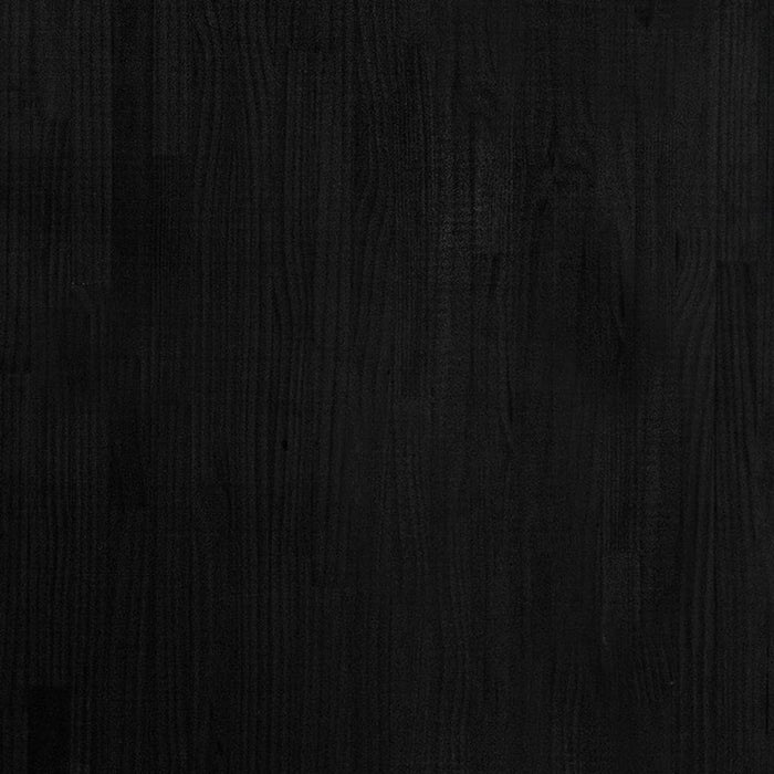 Hochschrank Schwarz 80x30x210 cm Massivholz Kiefer