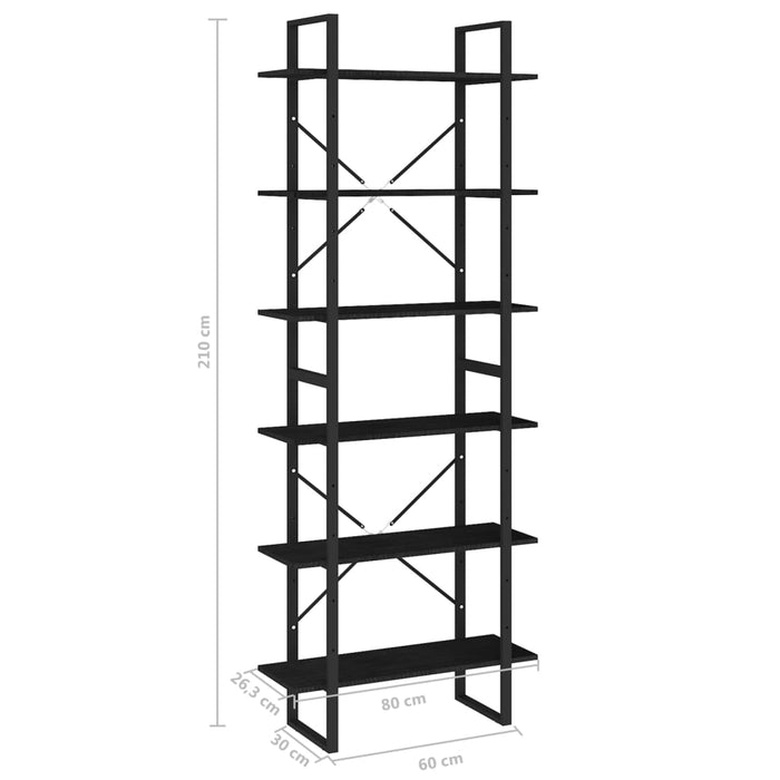 Hochschrank Schwarz 80x30x210 cm Massivholz Kiefer