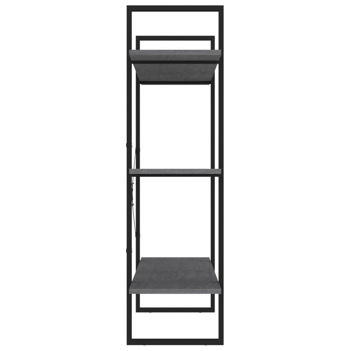 Bücherregal 3 Fächer Grau 100x30x105 cm Massivholz Kiefer