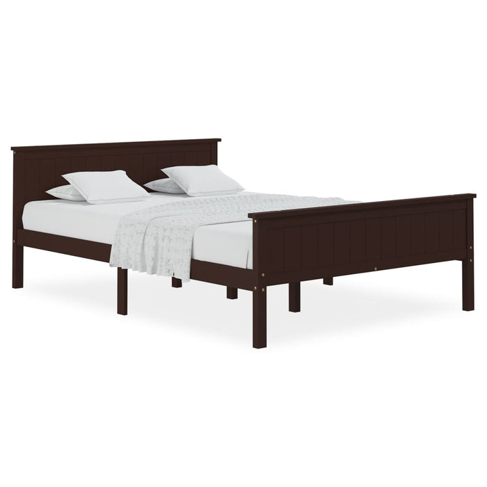 Solid wood bed dark brown pine 160x200 cm