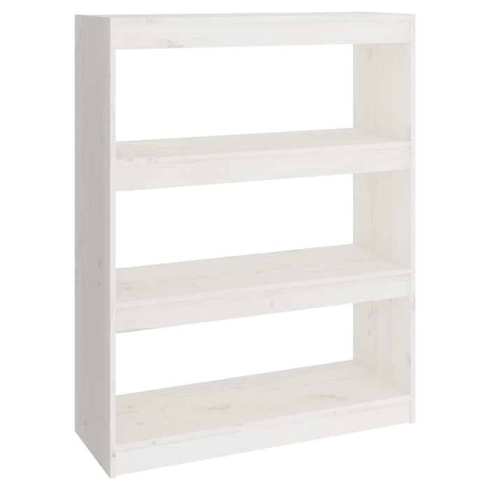 Bücherregal Raumteiler Weiß 80x30x103,5 cm Massivholz Kiefer