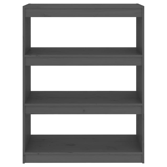 Bücherregal Raumteiler Grau 80x30x103,5 cm Massivholz Kiefer