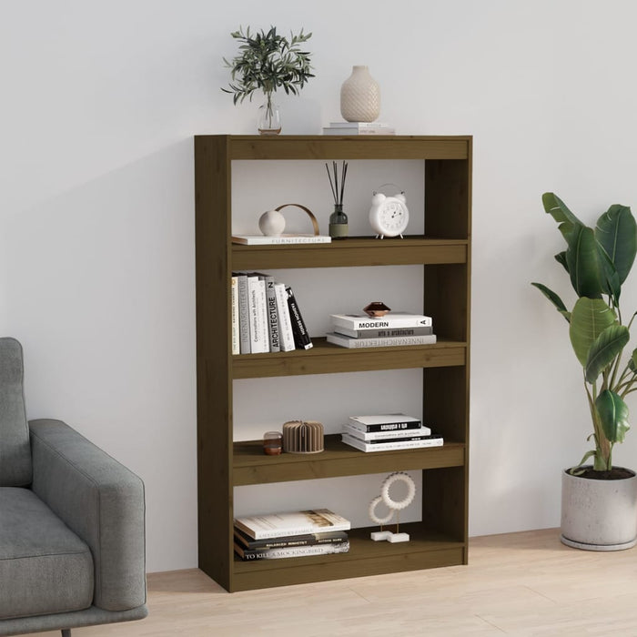 Bookcase/room divider honey brown 80x30x135.5 cm pine wood