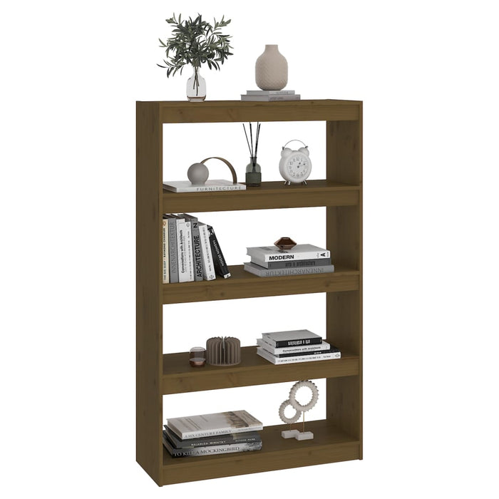 Bookcase/room divider honey brown 80x30x135.5 cm pine wood