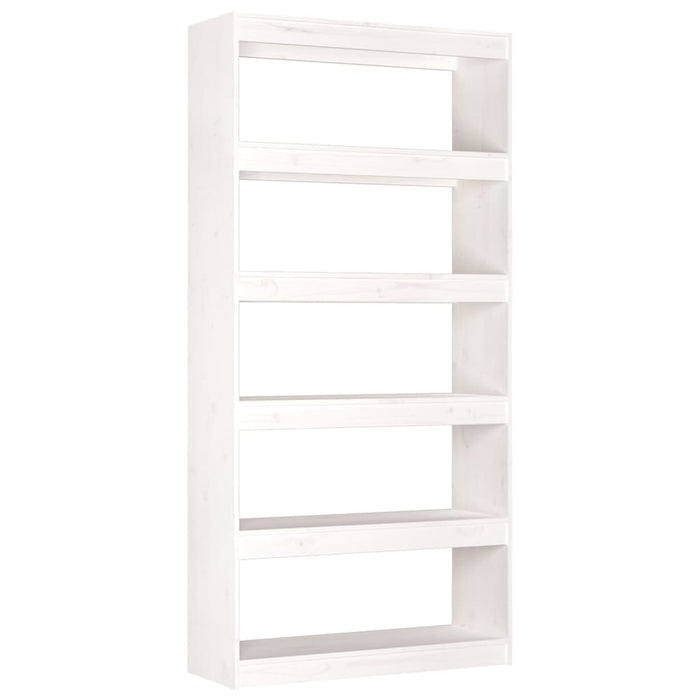 Bücherregal/Raumteiler Weiß 80x30x167,4 cm Massivholz Kiefer